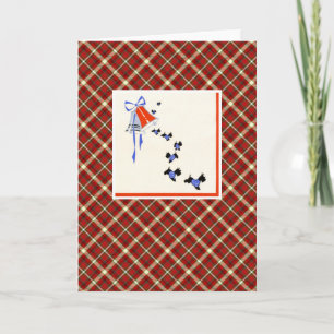 Vintage Christmas Terrier Dog Holiday Card