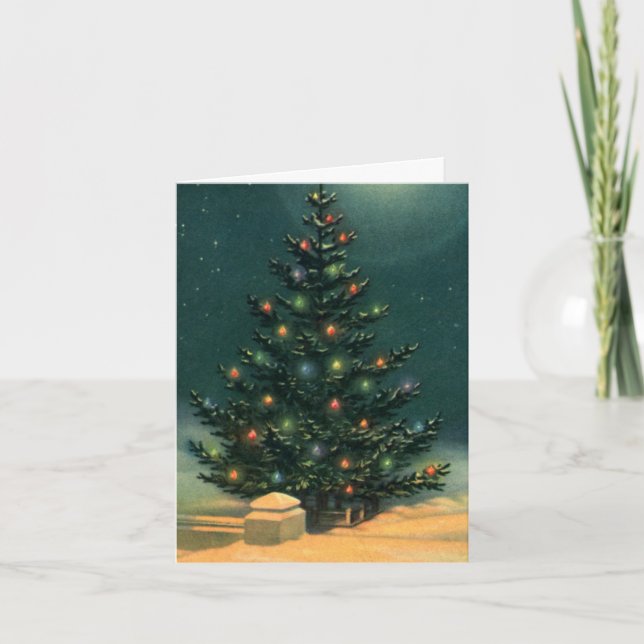 Vintage Christmas Thank You Card (Front)