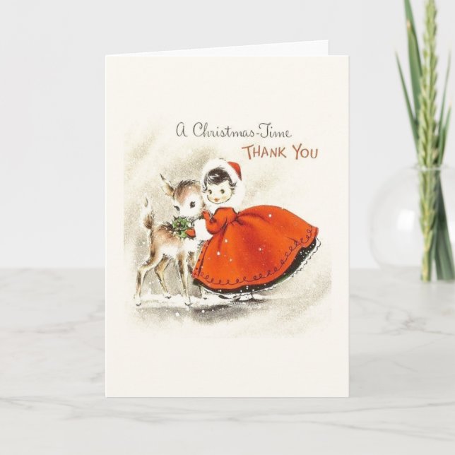 Vintage Christmas Thank You Card (Front)