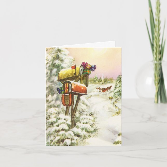 Vintage Christmas Thank You Card (Front)