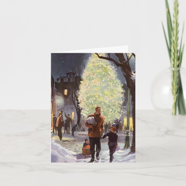 Vintage Christmas Thank You Card (Front)