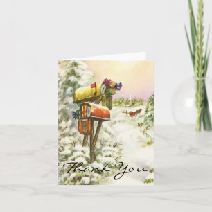 Vintage Christmas Thank You Card
