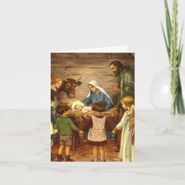 Vintage Christmas Thank You Card (Front)