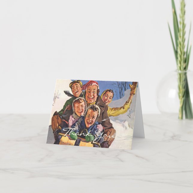 Vintage Christmas Thank You Holiday Card (Front)