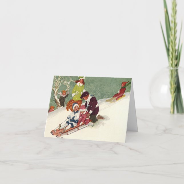 Vintage Christmas Thank You Holiday Card (Front)