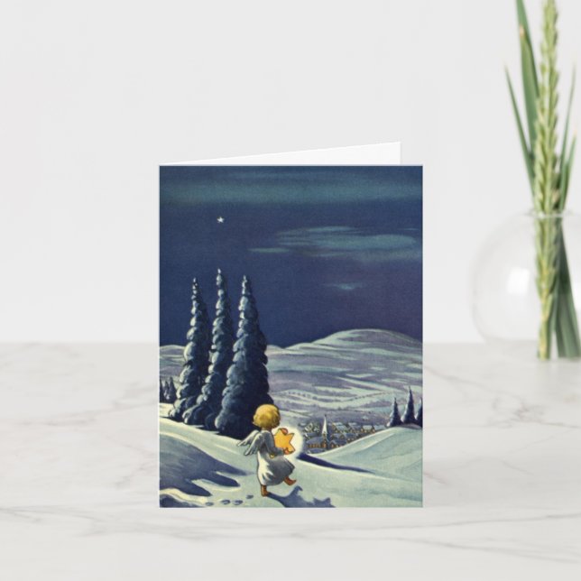 Vintage Christmas Thank You Holiday Card (Front)