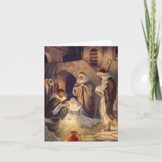 Vintage Christmas Thank You Holiday Card (Front)