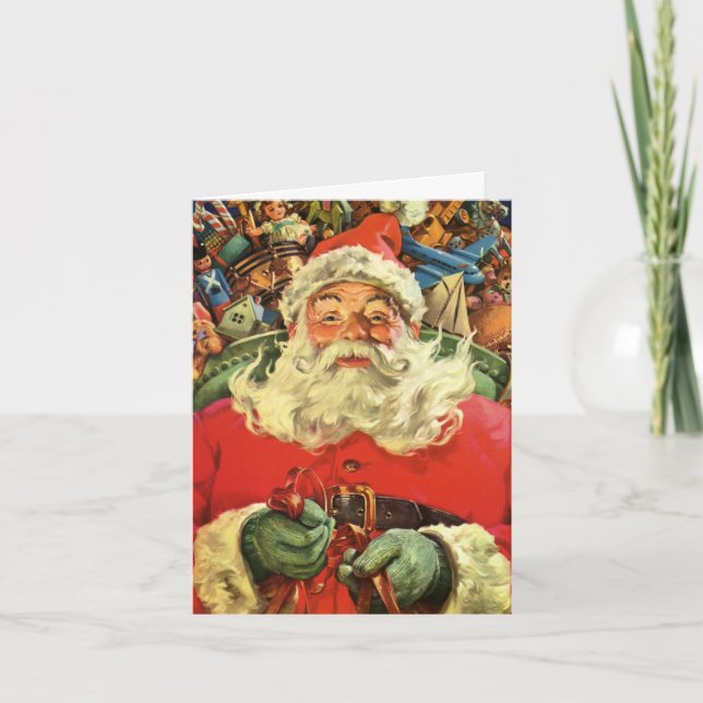 Vintage Christmas Thank You Holiday Card (Front)
