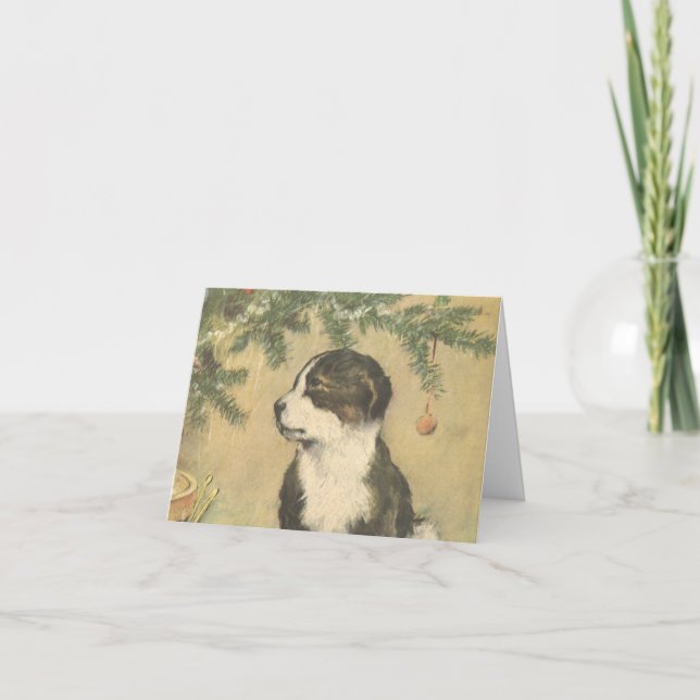 Vintage Christmas Thank You Holiday Card (Front)