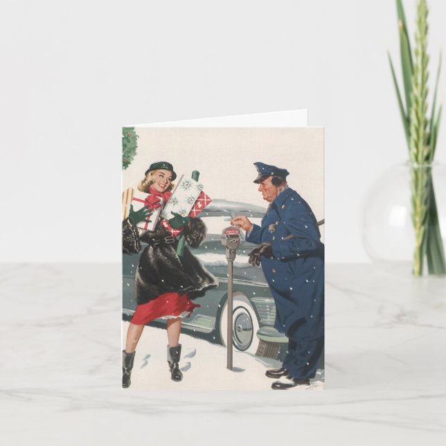 Vintage Christmas Thank You Holiday Card (Front)