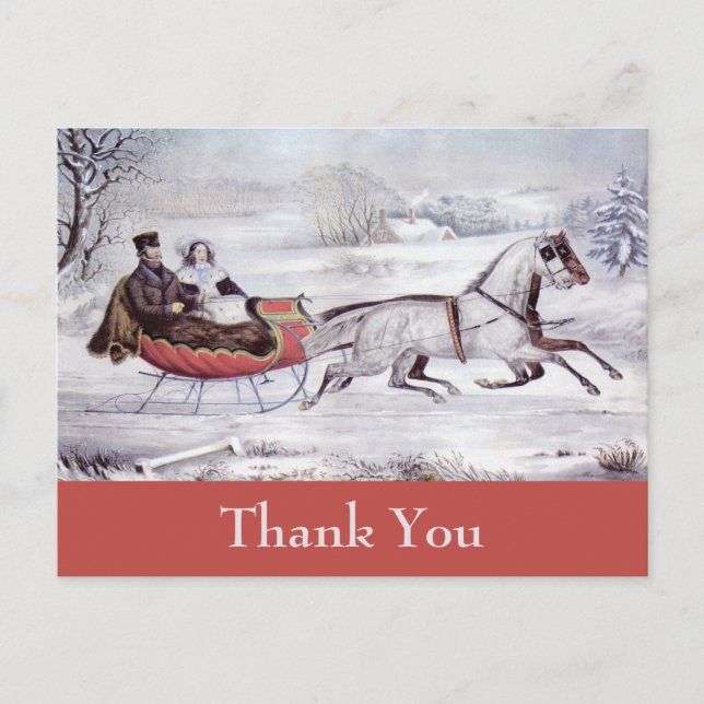 Vintage Christmas Thank You Postcard (Front)