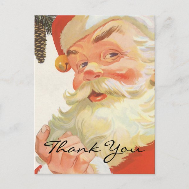 Vintage Christmas Thank You Postcard (Front)