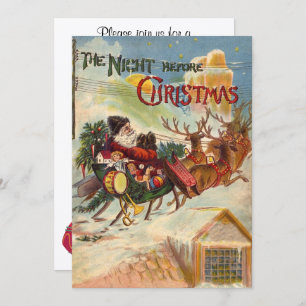 Vintage Christmas, The Night Before Christmas Invitation
