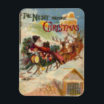 Vintage Christmas, The Night Before Christmas Magnet<br><div class="desc">Vintage illustration Victorian Era Christmas holiday design featuring cover art from The Night Before Christmas featuring Saint Nicholas on a rooftop with his sleigh and reindeer on Christmas Eve.</div>