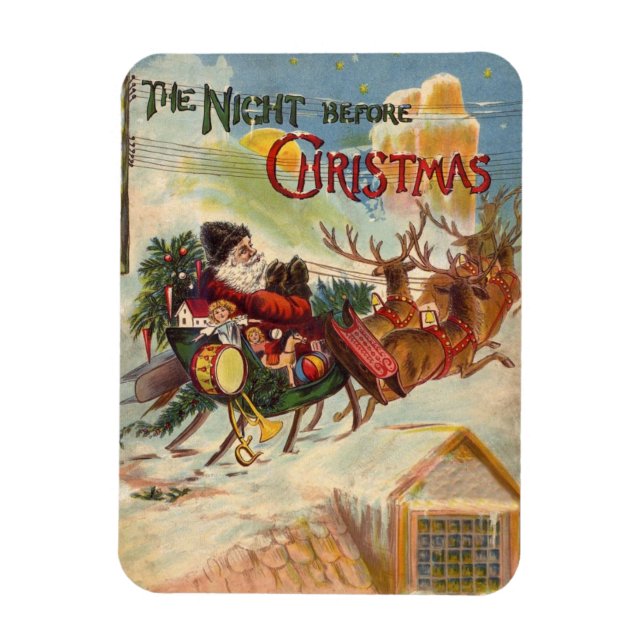 Vintage Christmas, The Night Before Christmas Magnet (Vertical)