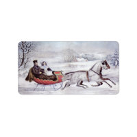 Vintage Christmas, The Road Winter, Sleigh Horse