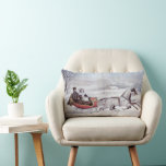 Vintage Christmas, The Road Winter, Sleigh Horse Lumbar Cushion<br><div class="desc">Vintage illustration Christmas holiday design originally published by Currier & Ives in 1853 titled The Road - Winter. This love and romance design features a couple taking a romantic winter ride in a horse drawn sleigh over the snowy landscape. This artwork was possibly a portrait of Nathaniel Currier and his...</div>