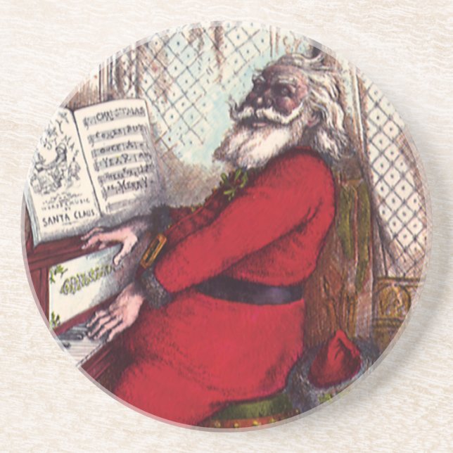 Vintage Christmas, Thomas Nast Santa Claus Piano Coaster (Front)
