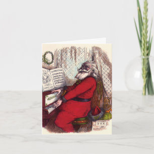 Vintage Christmas, Thomas Nast Santa Claus Piano Holiday Card