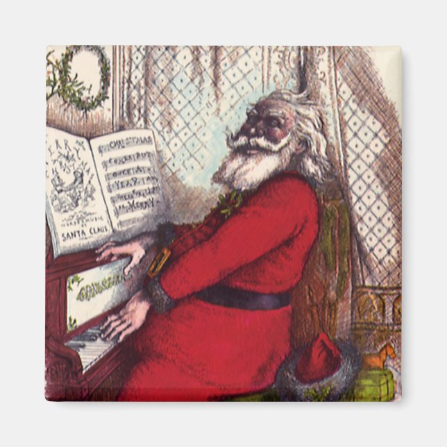 Vintage Christmas, Thomas Nast Santa Claus Piano Magnet (Front)