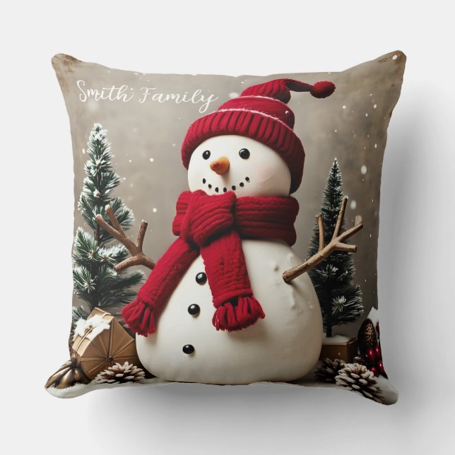 Vintage Christmas - Throw Pillow (Front)