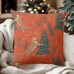 Vintage Christmas Tiger and Christmas Tree Cushion<br><div class="desc">Add a festive and wild touch to your holiday decor with our Vintage Christmas Tiger and Christmas Tree Pattern Throw Pillow. This unique design showcases playful tigers amidst beautifully decorated Christmas trees, perfect for adding character and charm to your living space. Ideal for cosying up on the couch or gifting...</div>