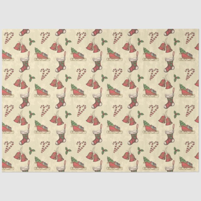 Vintage Christmas Tissue Paper (Front)