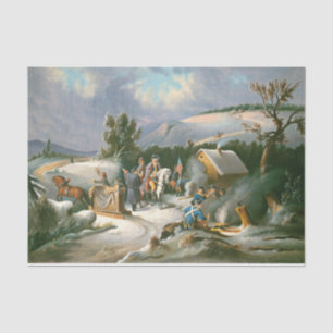 Vintage Christmas Tissue Paper SNOW, VALLEY FORGE
