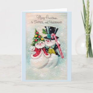 Vintage Christmas - To Sister & Her Husband, Holiday Card