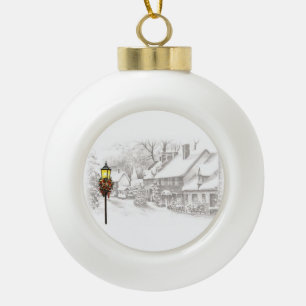 Vintage Christmas Town Ornament