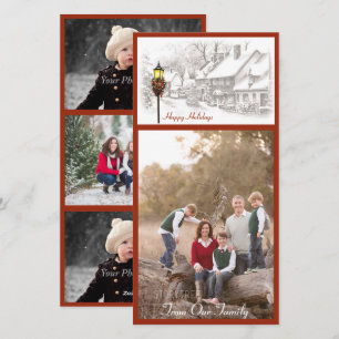 Vintage Christmas Town Photo Card