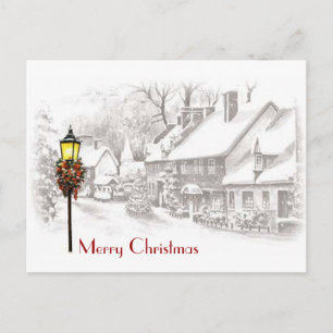 Vintage Christmas Town Postcard