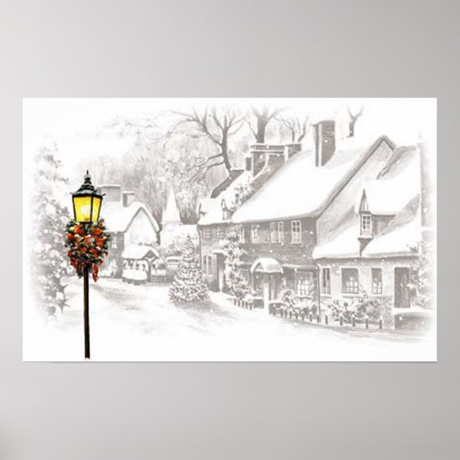 Vintage Christmas Town Poster (Front)
