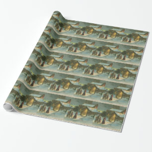 Vintage Christmas Town Wrapping Paper
