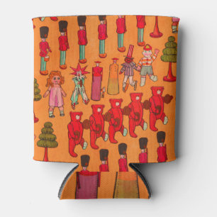 Vintage Christmas Toy Parade 1907 Puck Magazine Can Cooler