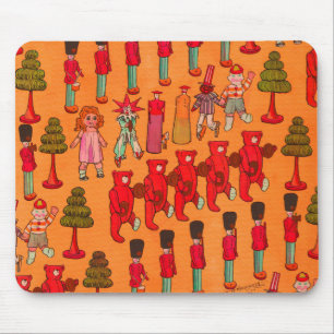 Vintage Christmas Toy Parade 1907 Puck Magazine Mouse Mat