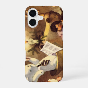 Vintage Christmas Toys, Dancing Dolls, Teddy Bears iPhone 16 Case
