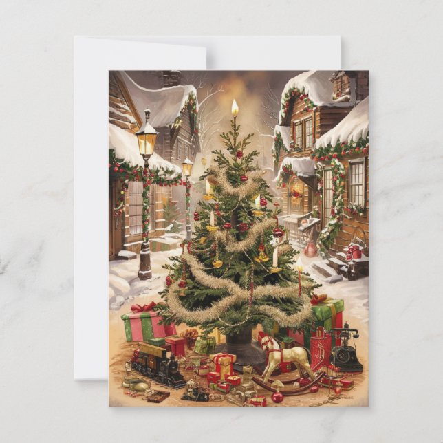 Vintage Christmas Tradition Holiday Card (Front)