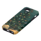 Vintage Christmas Tree at Night with Lights