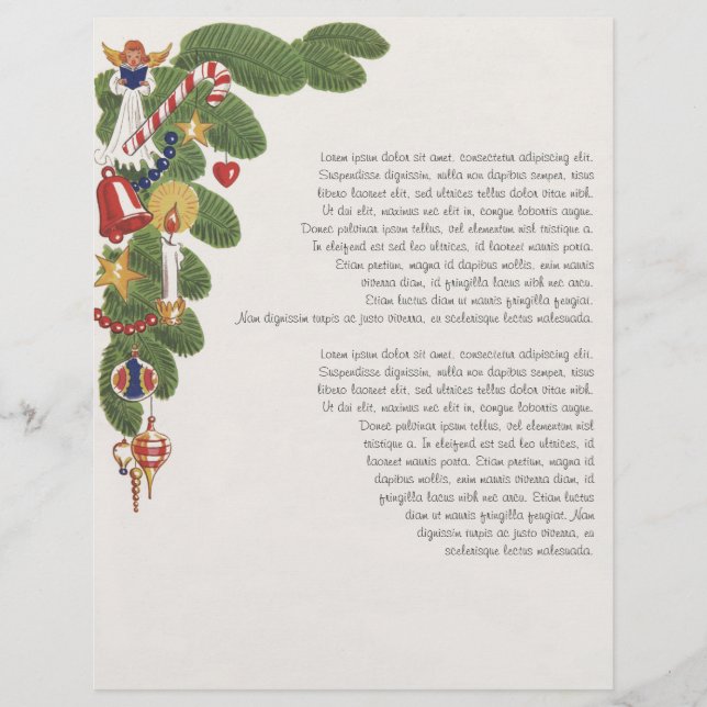 Vintage Christmas Tree Branch with Angel, left (Front)