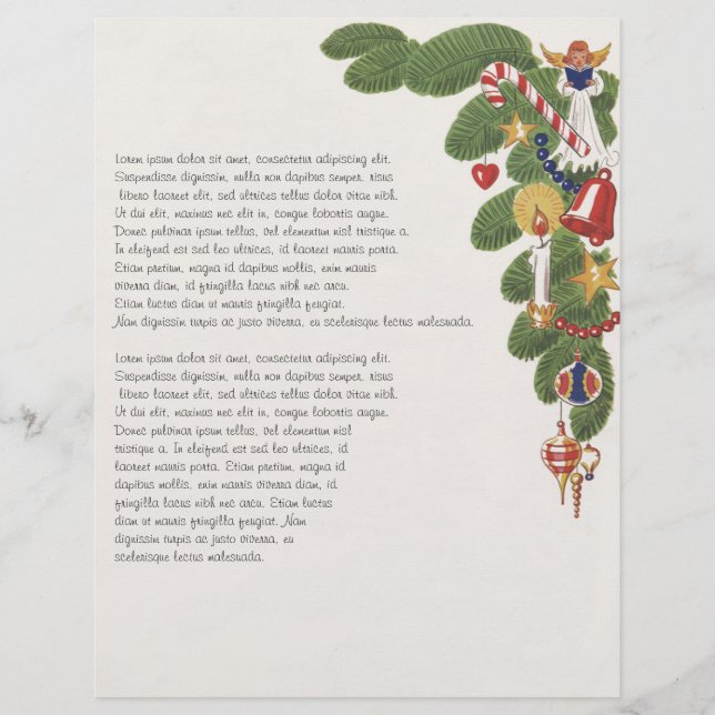 Vintage Christmas Tree Branch with Angel, right (Front)