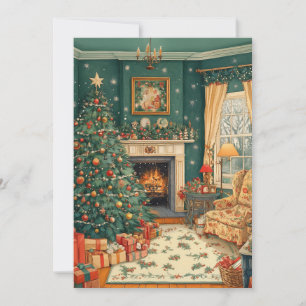 Vintage Christmas Tree Christmas Card