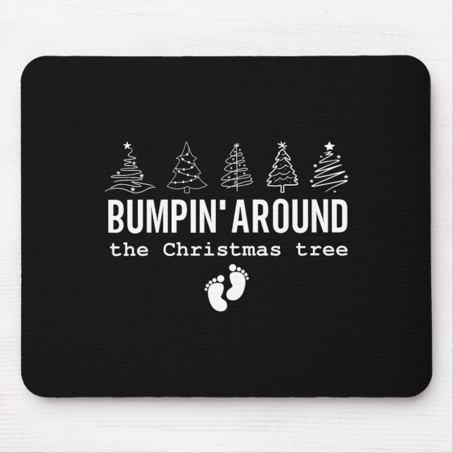 Vintage Christmas Tree Christmas Pregnancy Announc Mouse Mat (Front)