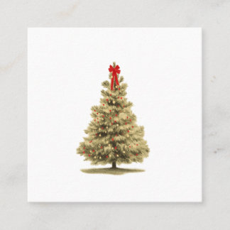 Vintage Christmas Tree – Classic Holiday Glow Prin Square Business Card