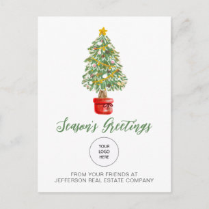 Vintage Christmas Tree Company Logo Business Holiday Postcard