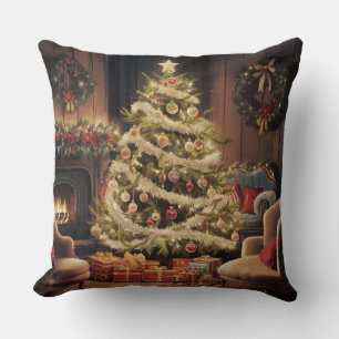 Vintage Christmas Tree Cushion