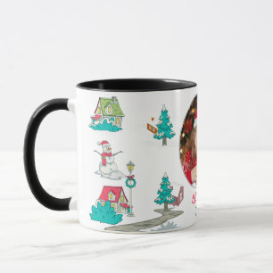 Vintage Christmas Tree Farm Life Black Mug