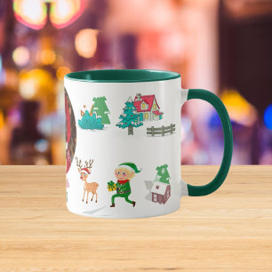 Vintage Christmas Tree Farm Life Green Mug