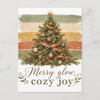 Vintage christmas tree holiday postcard