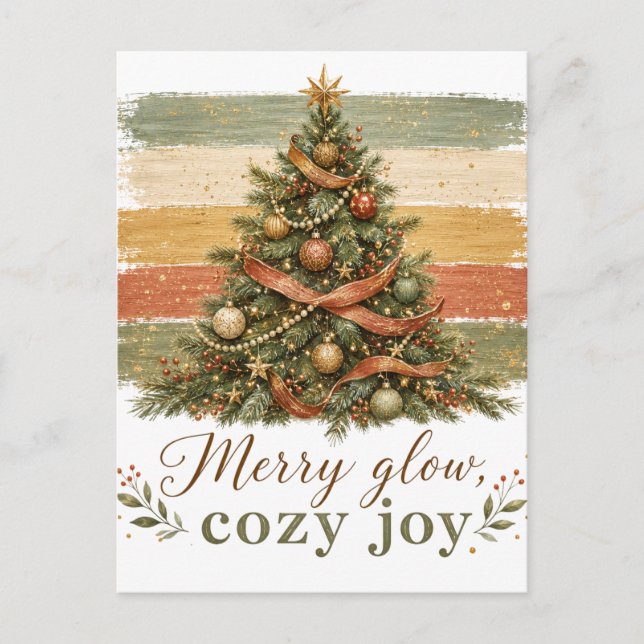 Vintage christmas tree holiday postcard (Front)